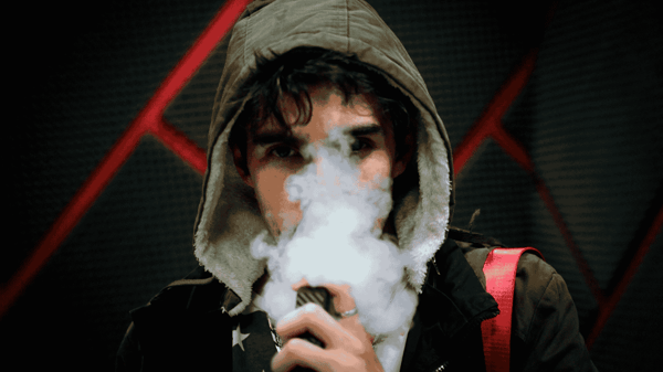 A teen is vaping